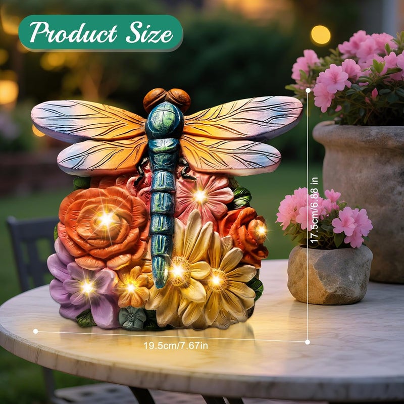 linkax Birthday Gifts for Women Mom Grandma Sister, Solar Dragonfly Lights Garden Decor, Outdoor Solar Dragonfly Figurine for Outside Patio Yard Front Porch Home, Gardening Housewarming Gifts New Home - Image 5